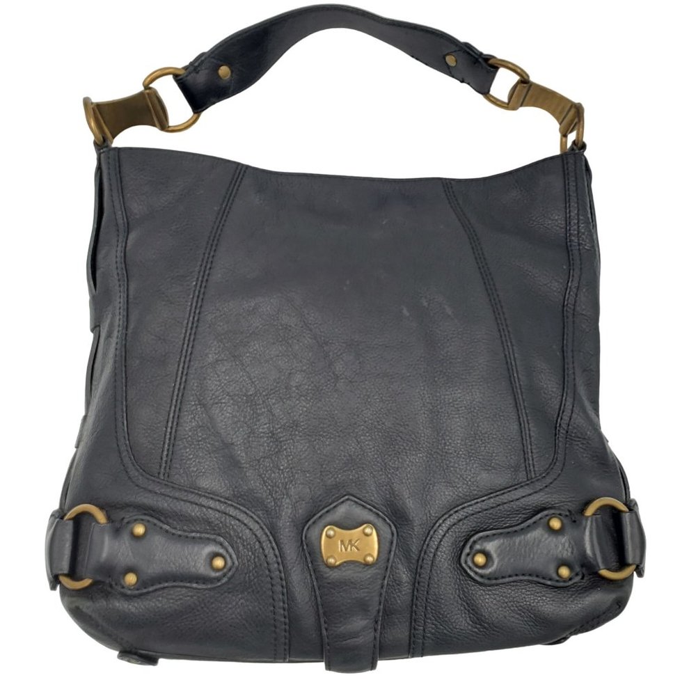 Authentic Michael Kors Women's Black Leather Shoulder Bag Purse Designer Handbag - Picture 1 of 16